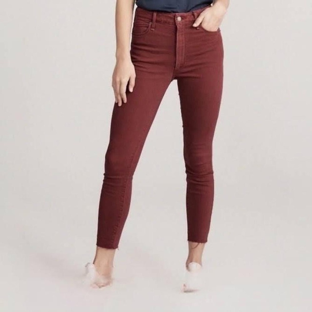 Abercrombie and fitch burgundy red jeans